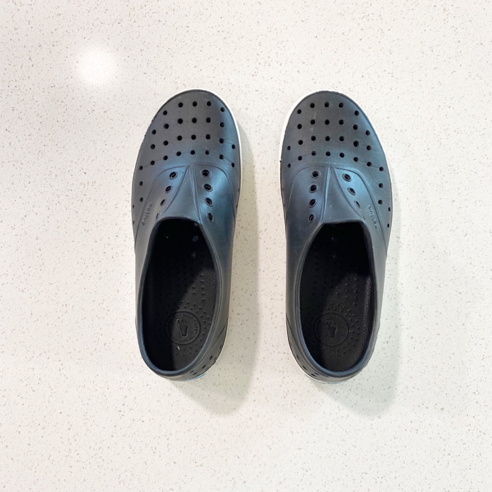 Native Shoes Black Perforated Slip-Ons
